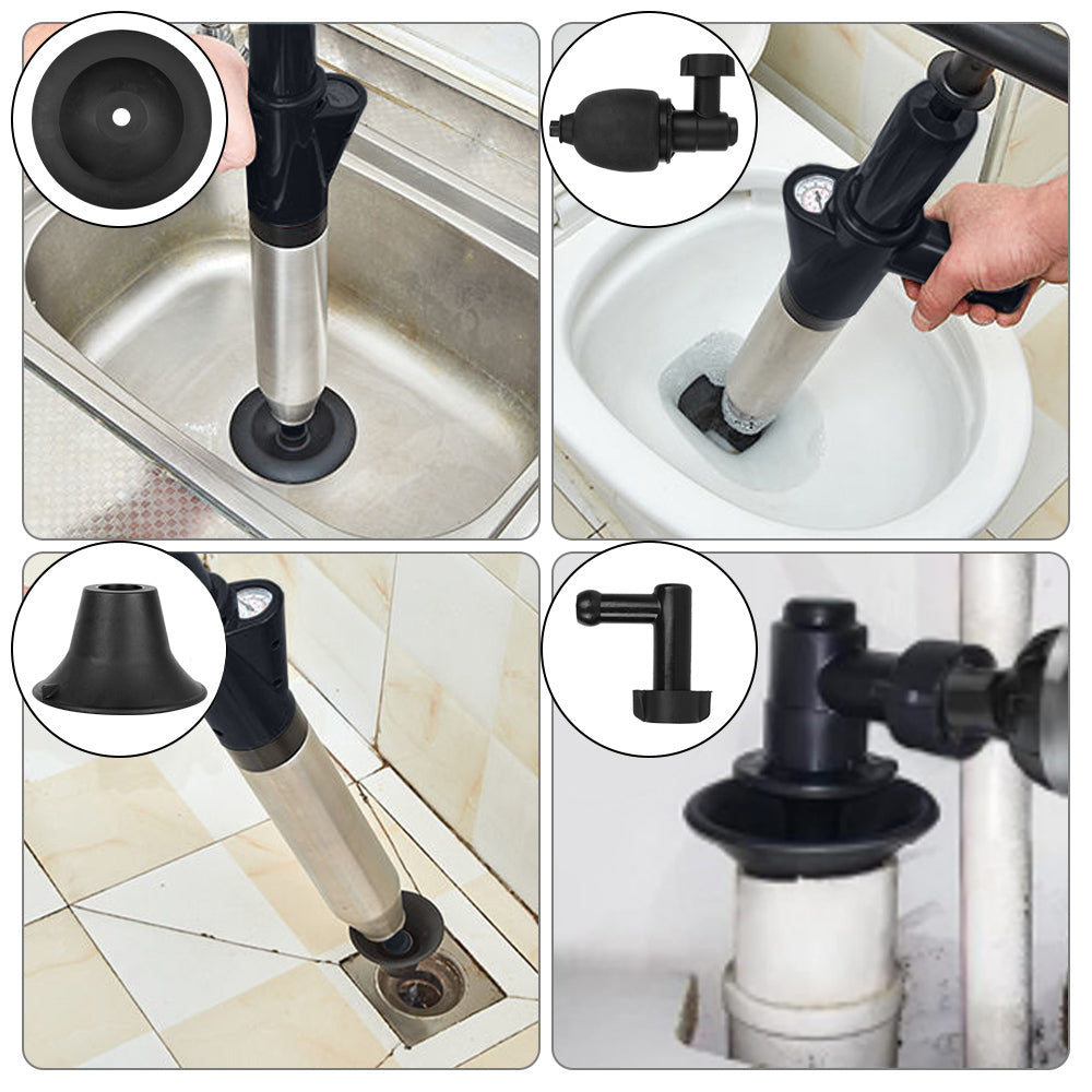 Toilet Plunger High Pressure Drain Plunger Dredge Clog Remover Sewer Pipe Unblocker Air Drain Blaster - BuyCheap123