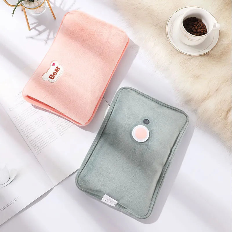 Electric Hot Water Bag Soft Winter Hand Warmer Reusable Hot Water Bottle EU Plug Rechargeable Warm Hand Pocket - BuyCheap123