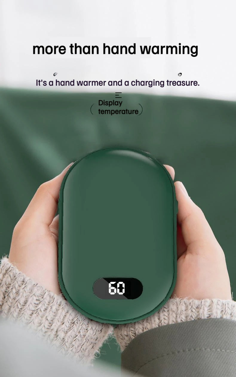 New Hand Warmer Power Bank 2in1 USB Rechargeable Winter Mini Hand Warmer Electric Heater Pocket Warmer high-capacity Winter Gift - BuyCheap123