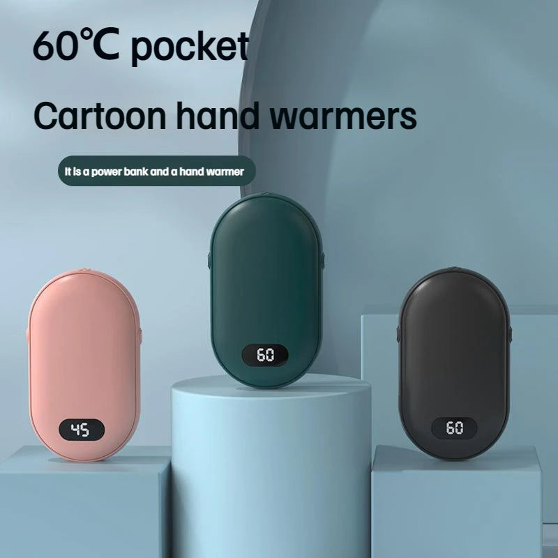 New Hand Warmer Power Bank 2in1 USB Rechargeable Winter Mini Hand Warmer Electric Heater Pocket Warmer high-capacity Winter Gift - BuyCheap123