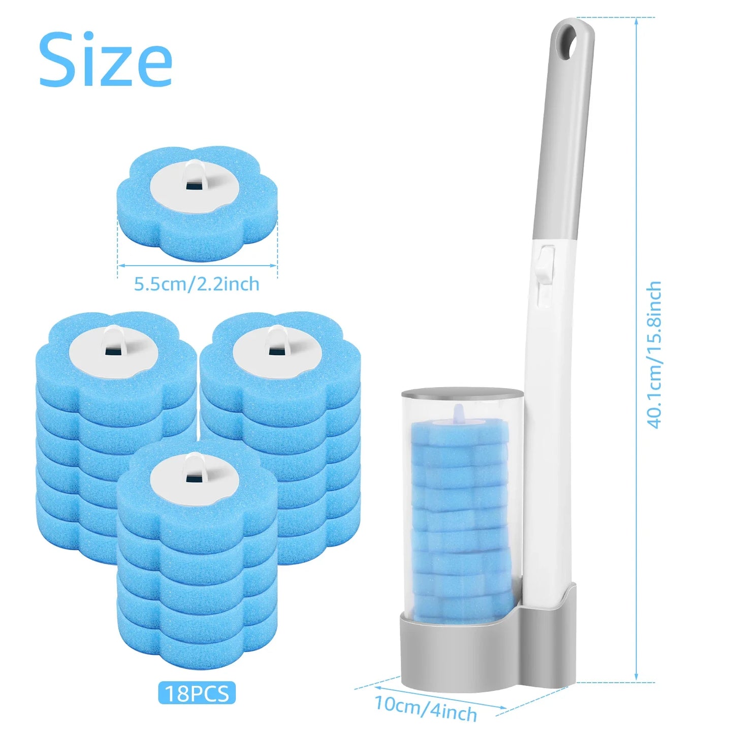 18/36Pcs Disposable Toilet Brush Kit Wall-Mounted Bathroom Long Handle Cleaning Tool with Toilet Brush Refills Wc Accessories - BuyCheap123