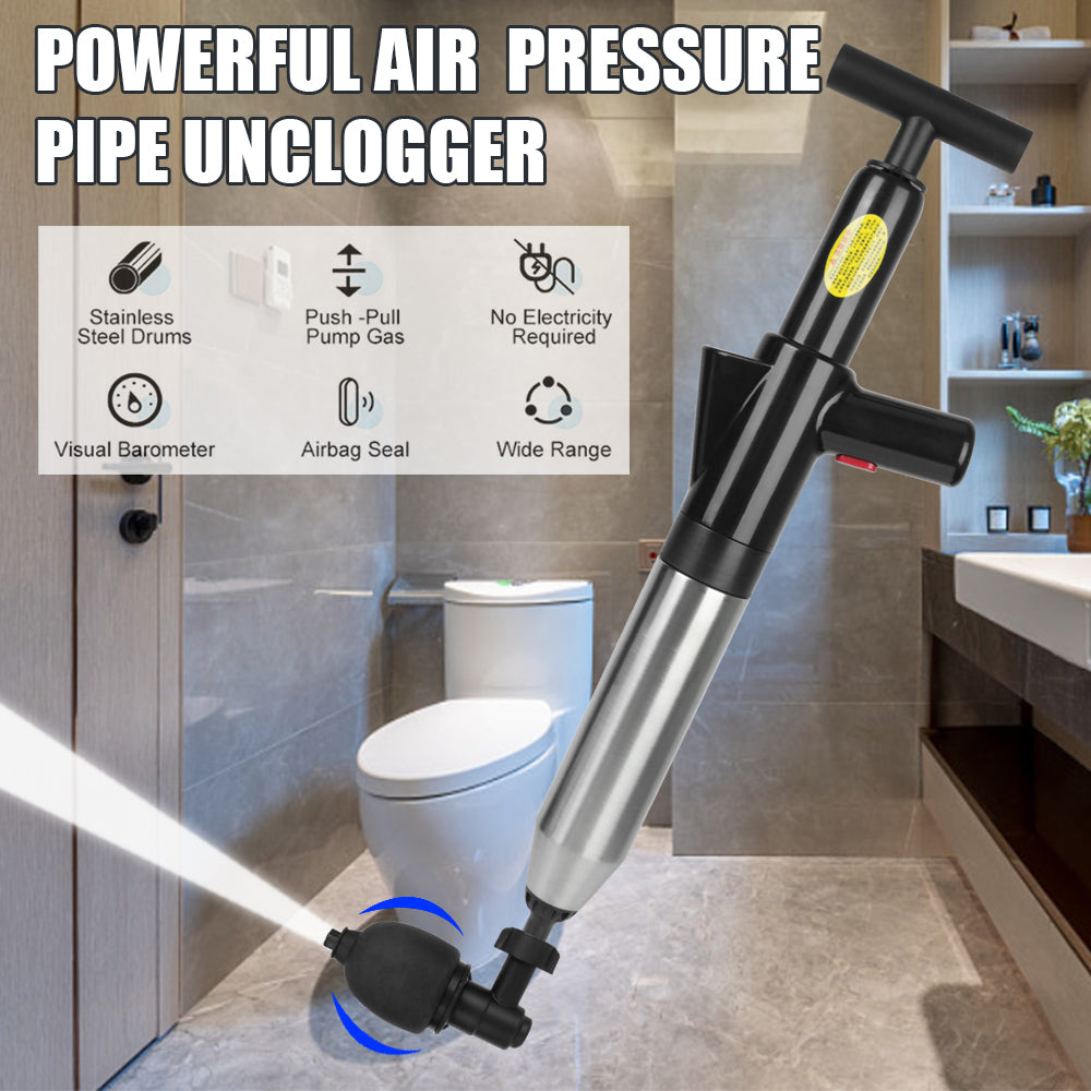 Toilet Plunger High Pressure Drain Plunger Dredge Clog Remover Sewer Pipe Unblocker Air Drain Blaster - BuyCheap123